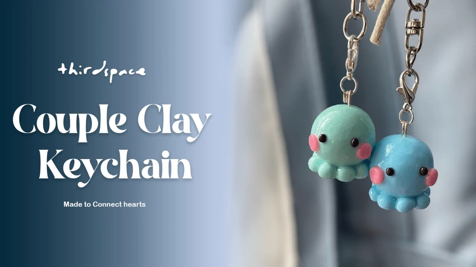 Couple Clay Keychain