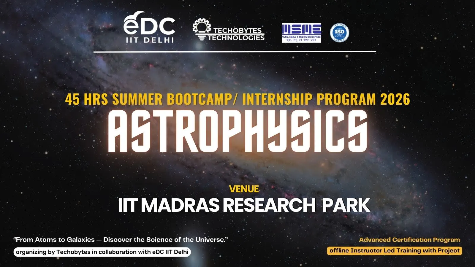 Astrophysics and Space Science - Summer Bootcamp, Training Program'26