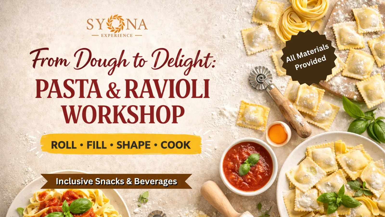 From Dough to Delight: Pasta & Ravioli Workshop