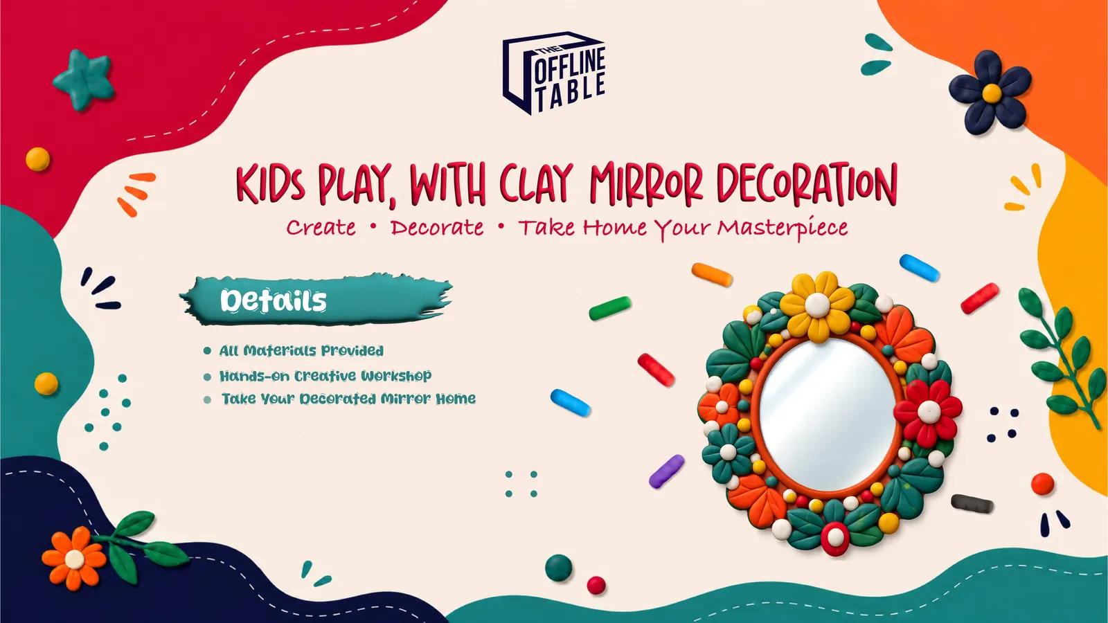 Kids Play with Clay - Mirror Decoration | The Offline Table