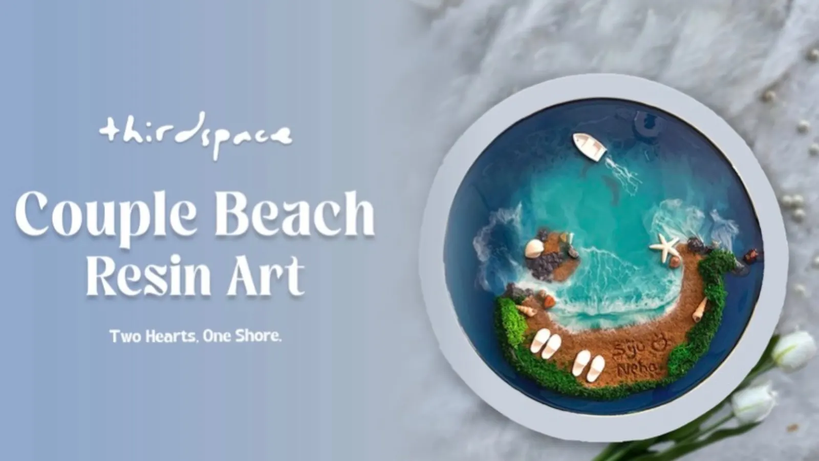 Couple Beach Resin Art 